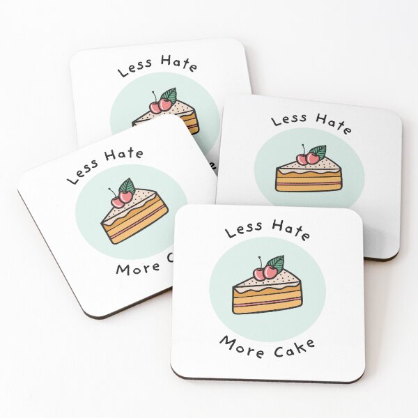 Item preview, Less Hate More Cake Cute food art for sweet lovers designed and sold by GosiaArtGarden.