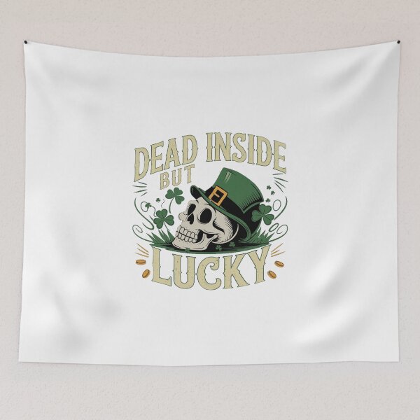 Item preview, „Dead Inside But Lucky – St. Patrick's Day Skull Design” designed and sold by Tomasz  Siennicki.