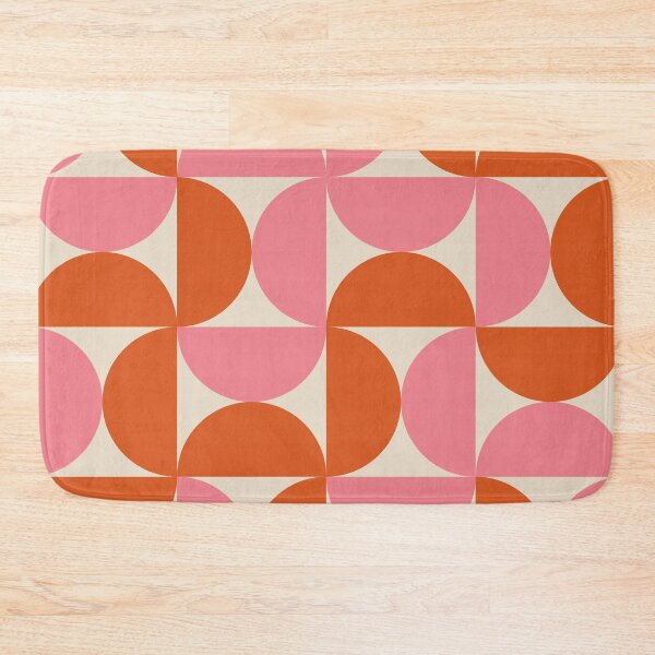 Item preview,  Minimalist Geometric  Mid century modern abstract half circles pattern in pink and orange  designed and sold by Yasminepatterns .