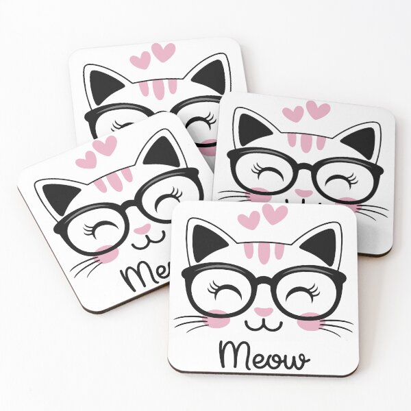 Item preview, Adorable Smart Kitty with Glasses designed and sold by StomirDesign.