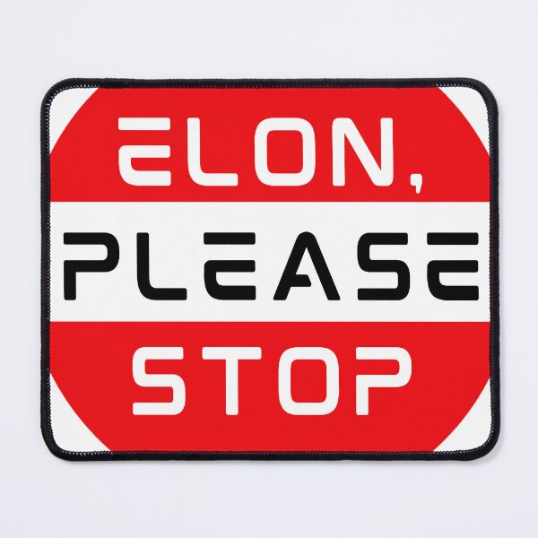 Item preview, Elon Please stop - Stop sign Tesla Bumper designed and sold by ChataMaroon.