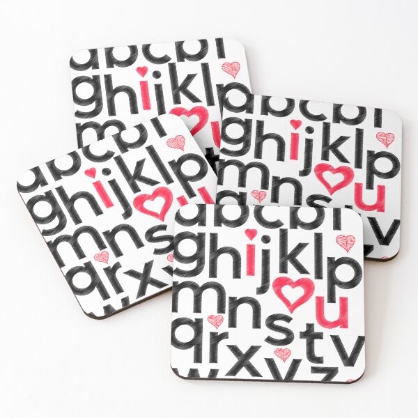 Item preview, Love Alphabet - Typography Design with Hearts designed and sold by Moonlit Paws.