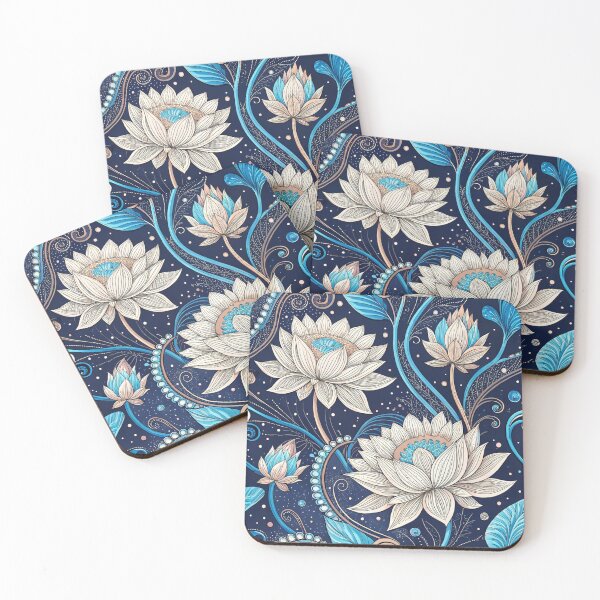 Item preview, Lotus Blue black patten designed and sold by Culopop.