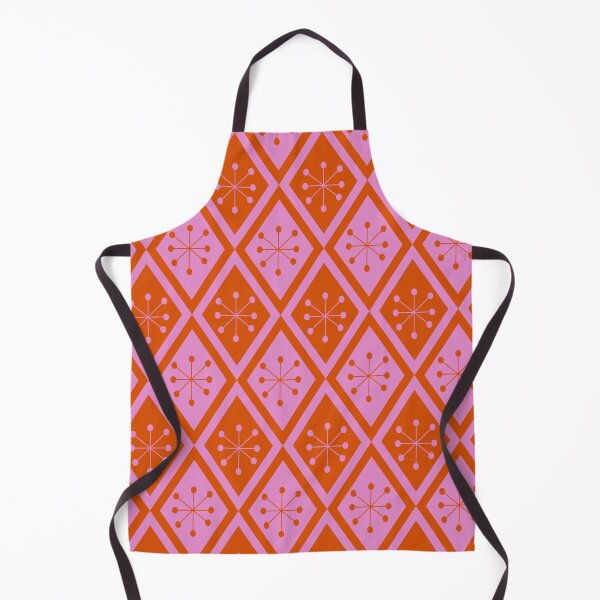 Item preview, Mid Century Atomic stars on pink and orange retro diamonds pattern designed and sold by Yasminepatterns .