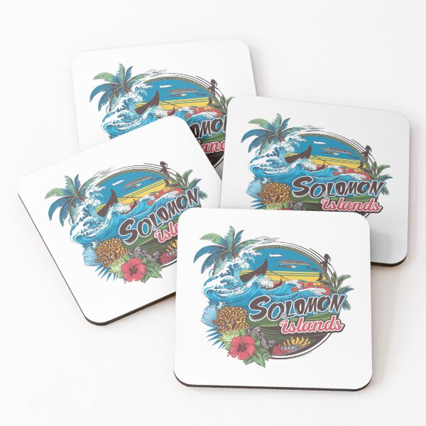 Item preview, Solomon Islands Welcomes Flag Map Honiara, Guadalcanal, lagoons designed and sold by AnimalsDH305.