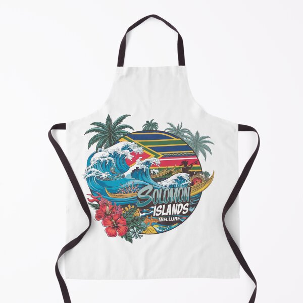 Item preview, Solomon Islands Welcomes Flag Map Honiara, Guadalcanal, lagoons designed and sold by AnimalsDH305.
