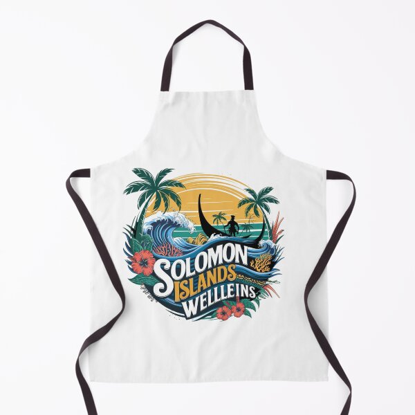 Item preview, Solomon Islands Welcomes Flag Map Honiara, Guadalcanal, lagoons designed and sold by AnimalsDH305.