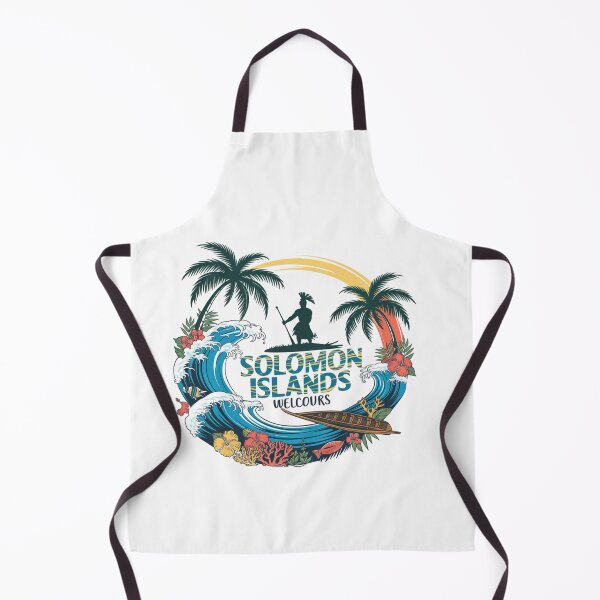 Item preview, Solomon Islands Welcomes Flag Map Honiara, Guadalcanal, lagoons designed and sold by AnimalsDH305.