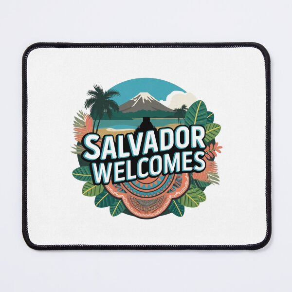 Item preview, Salvador Welcomes Flag Map San Salvador, Izalco volcano designed and sold by AnimalsDH305.