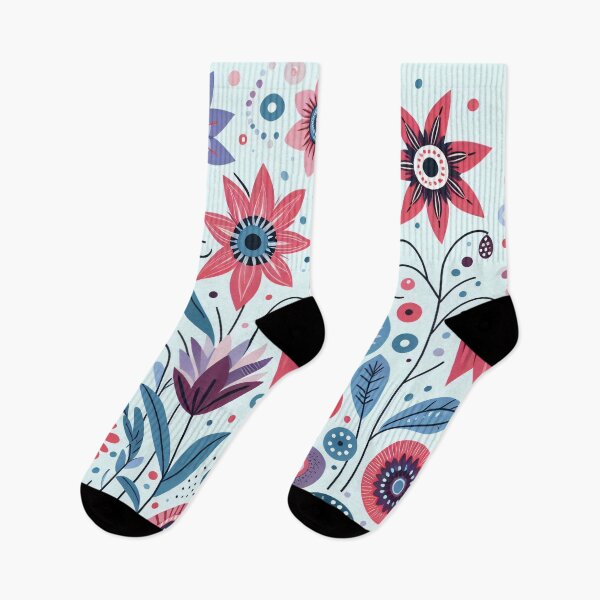 Item preview, Scandinavian Folk Art Flowers - Elegant Pink, Purple, and Blue Design by heidiannemorris designed and sold by FOLK ART FUSION by heidiannemorris.