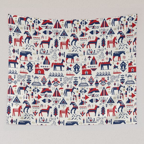 Item preview, Mongolian nomadic art with horses and symbols designed and sold by Piotrek0001.