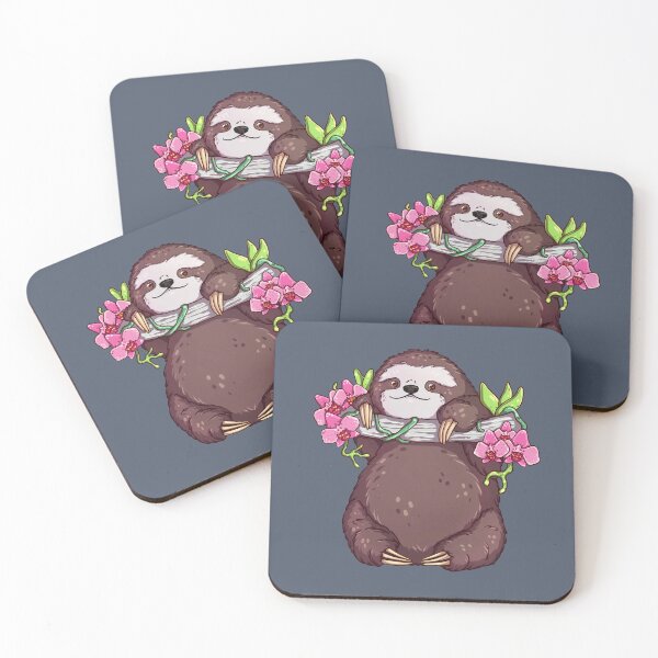 Item preview, Happy Sloth with orchids designed and sold by BeeHappyShop.