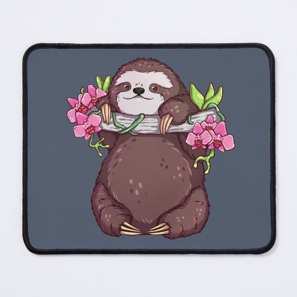 Item preview, Happy Sloth with orchids designed and sold by BeeHappyShop.