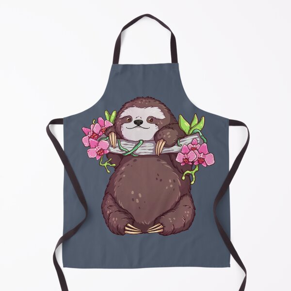 Item preview, Happy Sloth with orchids designed and sold by BeeHappyShop.