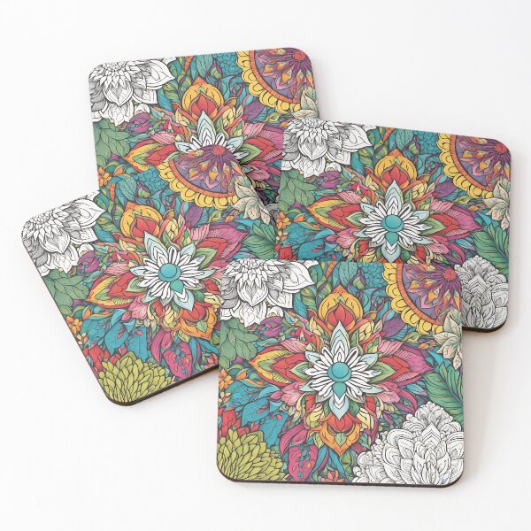 Item preview, Detailed Floral Mandala - Vivid Colors designed and sold by Line in Bloom.