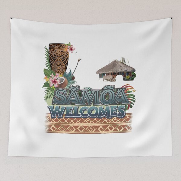Item preview, Samoa Welcomes Flag Map Apia, Upolu, Savai'i, Togitogiga designed and sold by AnimalsDH305.