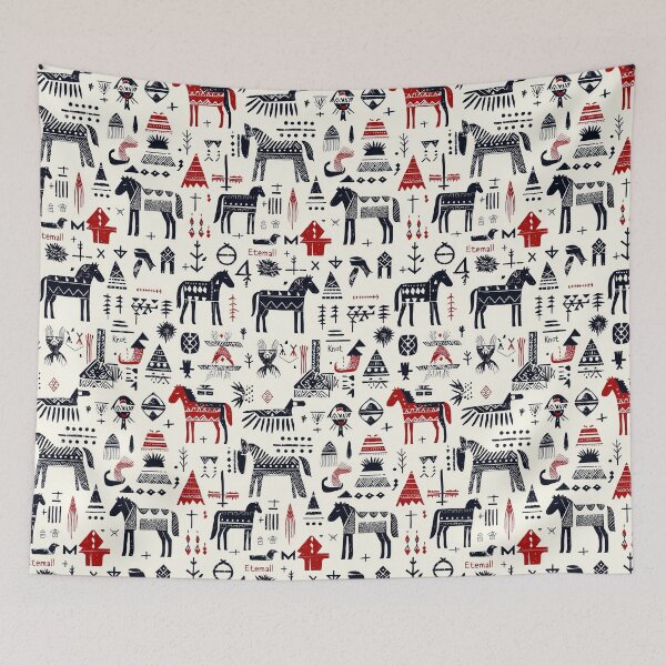 Item preview, Mongolian nomadic art with horses and symbols designed and sold by Piotrek0001.