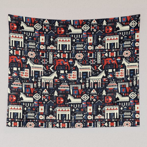 Item preview, Stylized horses in Mongolian folk art design designed and sold by Piotrek0001.