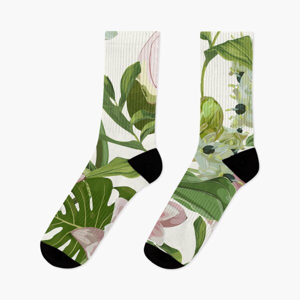 Item preview, Tropical plant with star-of-Bethlehem, or grass lily (Ornithogalum umbellatum), pink water lily, lotus flowers. designed and sold by MatyKotiv.