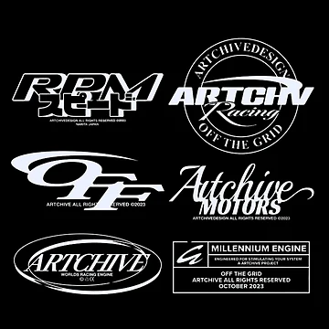 Artwork thumbnail, Retro Racing Logotype Collection by thundergearshop