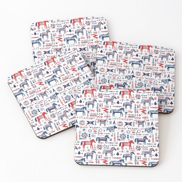 Item preview, Dynamic horse illustrations in folk style designed and sold by Piotrek0001.