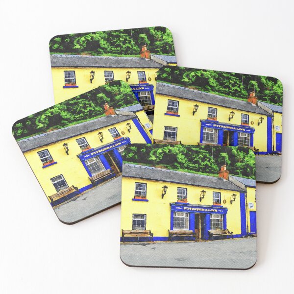 Item preview, Watercolor representation of a colorful pub in Avoca, County Wicklow, Ireland designed and sold by GestaltImagery.