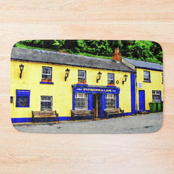 Item preview, Watercolor representation of a colorful pub in Avoca, County Wicklow, Ireland designed and sold by GestaltImagery.
