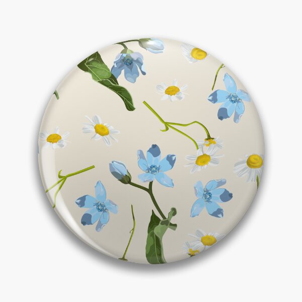 Item preview, Seamless pattern with blue oxypetalum, camomille flowers, a beige background. designed and sold by MatyKotiv.