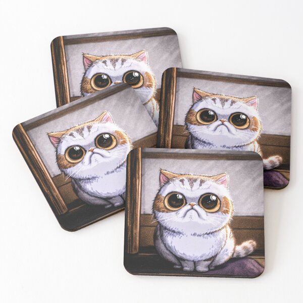 Item preview, Kawaii Realistic Grumpy Cat Illustration designed and sold by bgrzblkdigital.