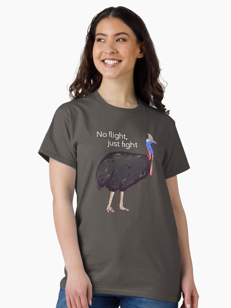 Thumbnail 2 of 7, Classic T-Shirt, Cassowary - No flight, just fight designed and sold by BeeHappyShop.