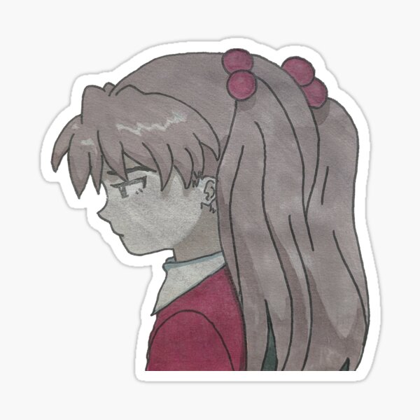 Vista previa del artículo con la obra «Boceto de Evangelion de Asuka (Joven)», diseñado y vendido por benlmc.