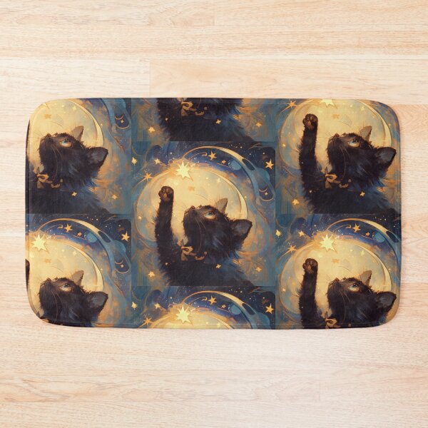 Item preview, Celestial black kitty cat designed and sold by MendaciousMina.