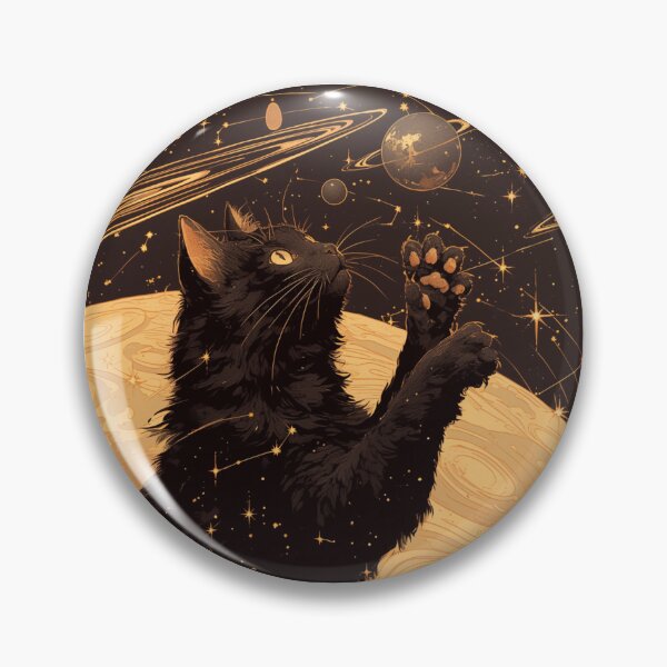 Item preview, Celestial black kitty cat designed and sold by MendaciousMina.