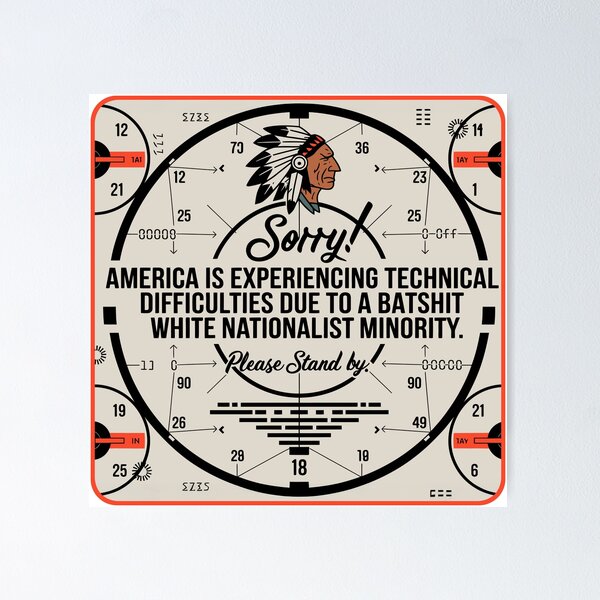 Vista previa del artículo con la obra «Estados Unidos está experimentando dificultades técnicas», diseñado y vendido por Angry Swan Designs.