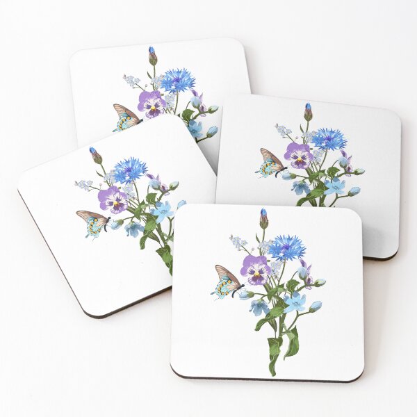 Item preview, Hand drawn illustration of a beautiful oxypetalum and garden, wild spring blue flowers bouquet.  designed and sold by MatyKotiv.