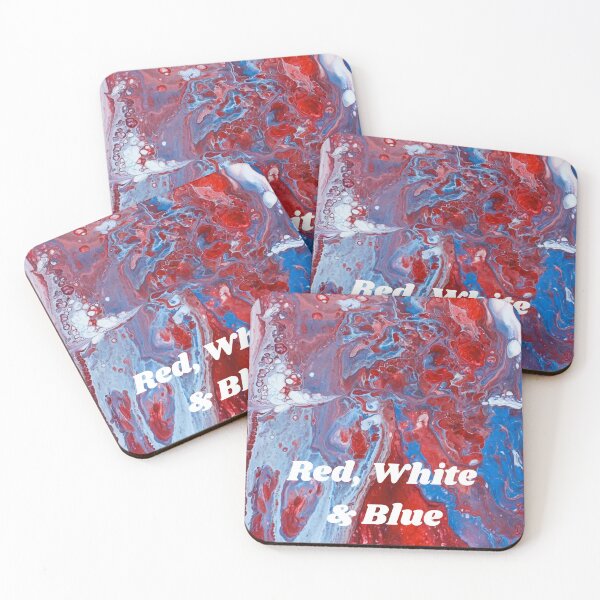 Item preview, Red, White & Blue - Flow Art / Pour Painting - jdp-04-0008 designed and sold by ANomadDesigns.
