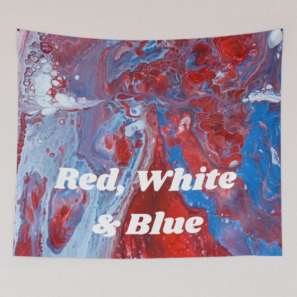 Item preview, Red, White & Blue - Flow Art / Pour Painting - jdp-04-0008 designed and sold by ANomadDesigns.