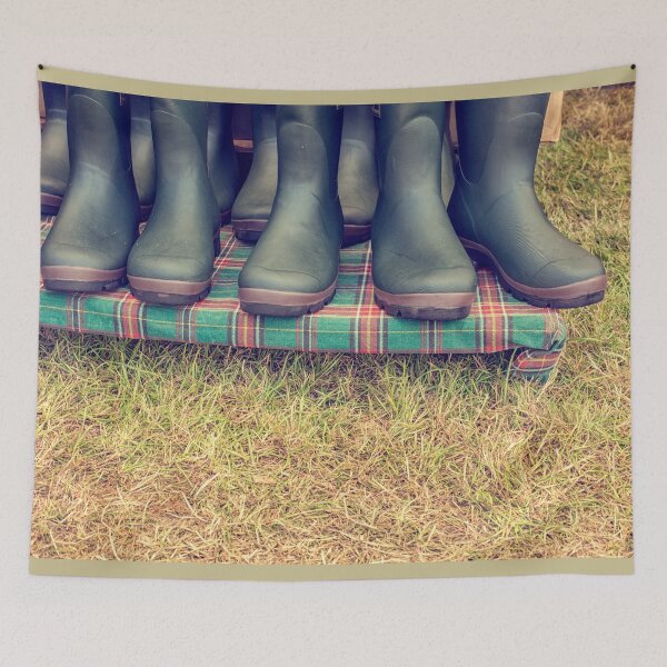 Item preview, Row of green wellies designed and sold by Photopat.