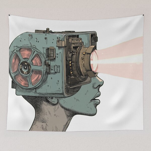 Item preview, Projector Head. Surreal Vintage cinema film fan. designed and sold by Shoot-The-Moon.