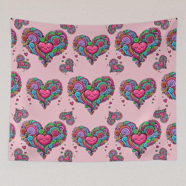Item preview, Cute Pink Heart Colorful Doodle designed and sold by theflandonian.