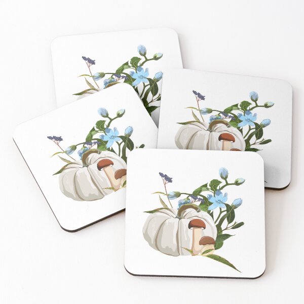 Item preview, Autumn composition. Beautiful flowers, herbs, mushrooms and white pumpkin. designed and sold by MatyKotiv.