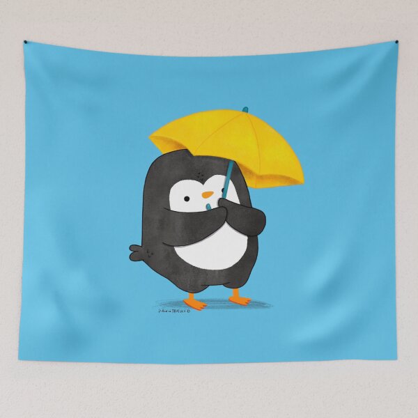 Aperçu de l'œuvre Pingouin avec parapluie créée et vendue par thepenguinsfamily.
