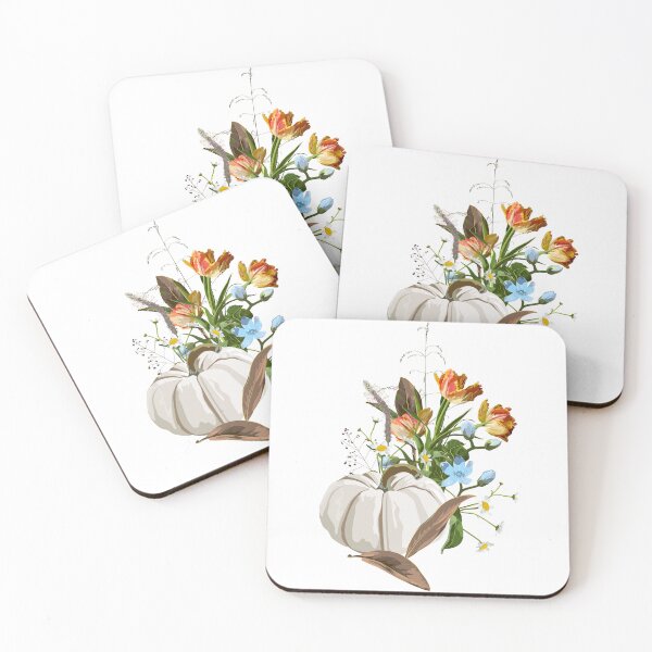 Item preview, Autumn composition. Beautiful flowers, herbs and white pumpkin. designed and sold by MatyKotiv.
