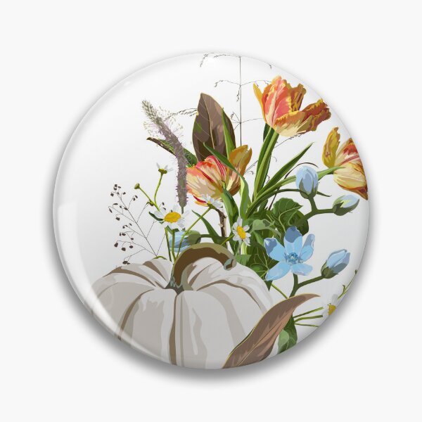 Item preview, Autumn composition. Beautiful flowers, herbs and white pumpkin. designed and sold by MatyKotiv.