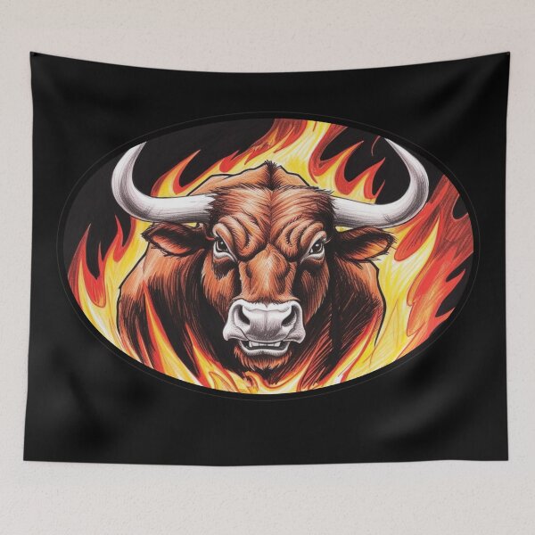 Item preview, Copy of Bull Fire Fiery Bull Flames Boss designed and sold by Design_Your_Day.