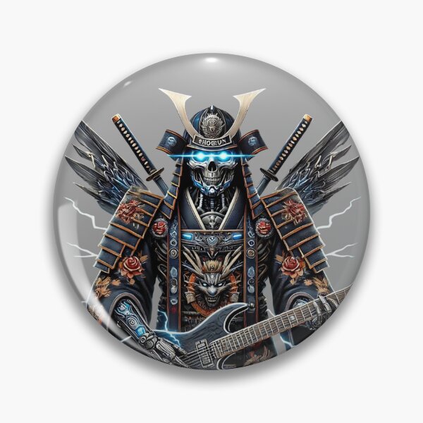 Item preview, Cyber Shogun Rockbot – The Ultimate Warrior of Power and Rebellion designed and sold by NeonBot_Shop.
