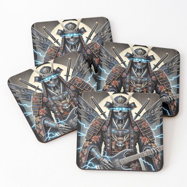 Item preview, Cyber Shogun Rockbot – The Ultimate Warrior of Power and Rebellion designed and sold by NeonBot_Shop.