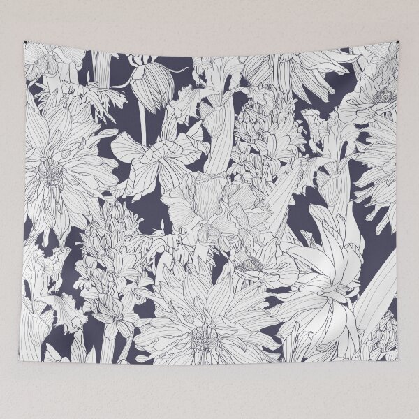 Item preview, Dahlia, roses, Anemones, wildflowers. Vintage seamless pattern. designed and sold by MatyKotiv.
