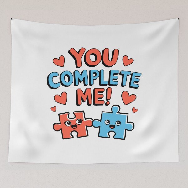 Item preview, You Complete Me! Funny Puzzle Love Puns designed and sold by PMCreative.