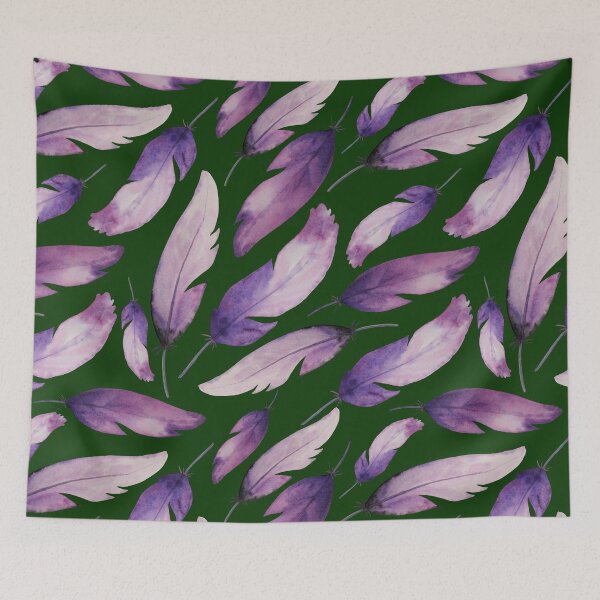 Item preview, Purple bird feathers designed and sold by CuteYetty.